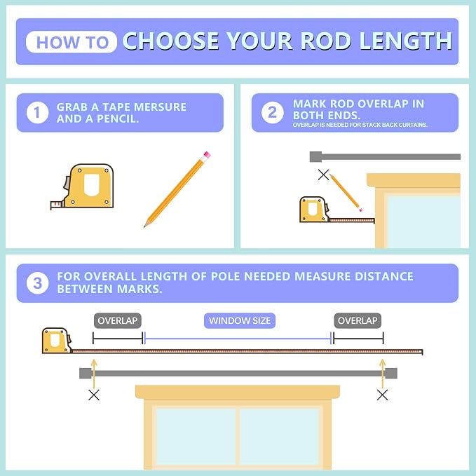 Byondeth Curtain Rods for Windows 16 to 120 Inches Adjustable Length 1 Inch - Image 7