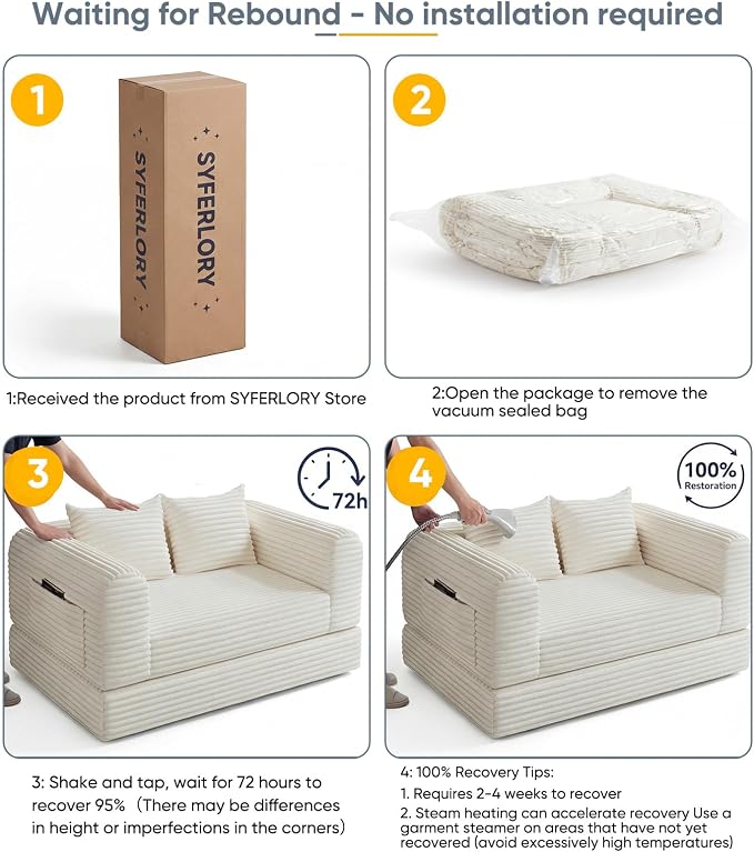 Versatile 2 in1 Loveseat Armchair Couch Convertible Boneless Chaise Lounge - Image 7