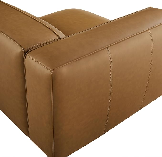 Modway Auren Vegan Leather Left Modular Armchair in Camel - Image 9