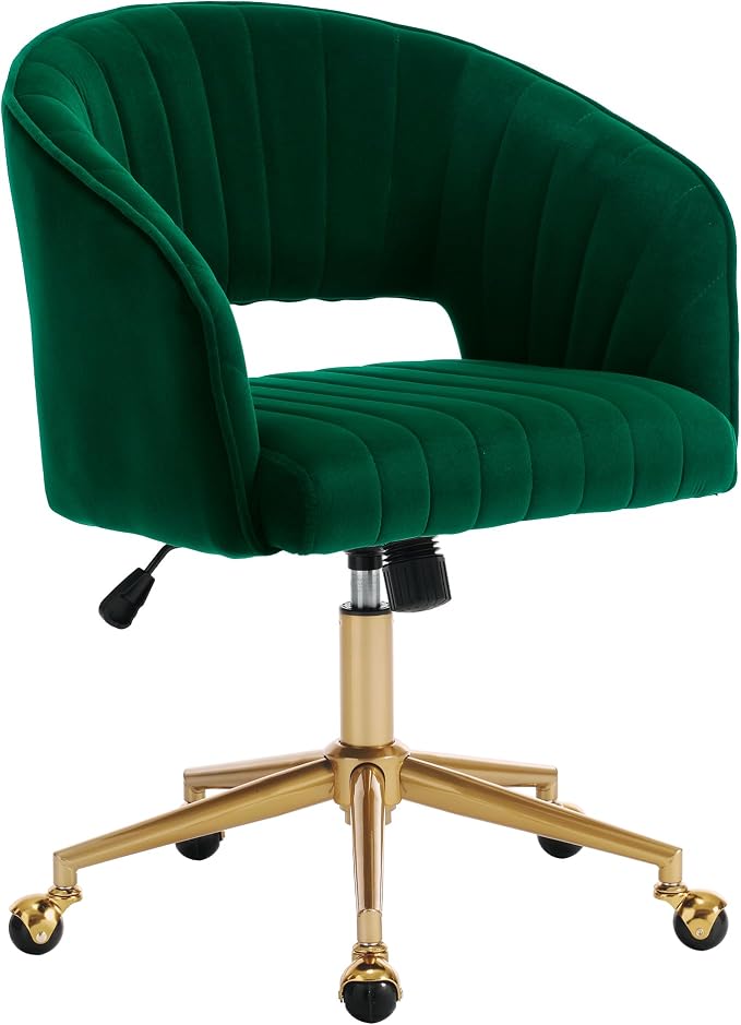Home Office Chair Swivel Velvet Desk Chair Accent Armchair Upholstered Modern by KCC