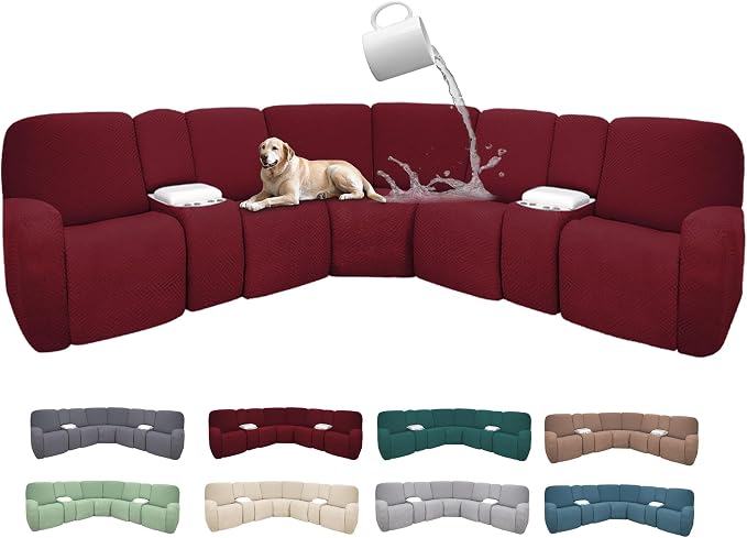 100% Waterproof Sectional Recliner Couch Covers by ROFASVCO