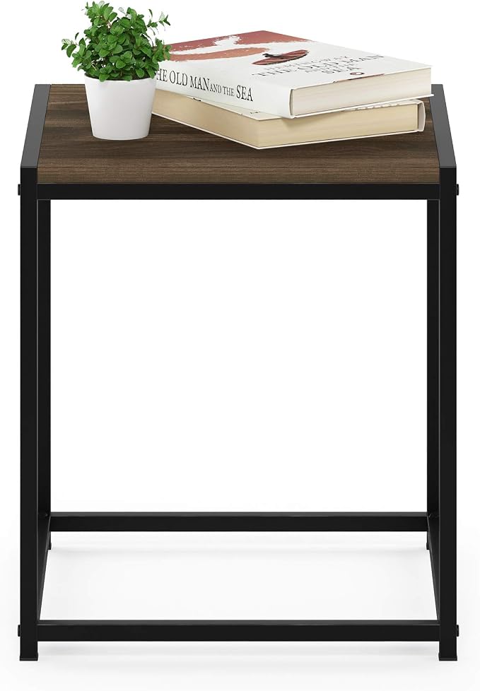 FURINNO Camnus Modern Living End Table, Columbia Walnut, 15.75 in x 15.75 in x - Image 4