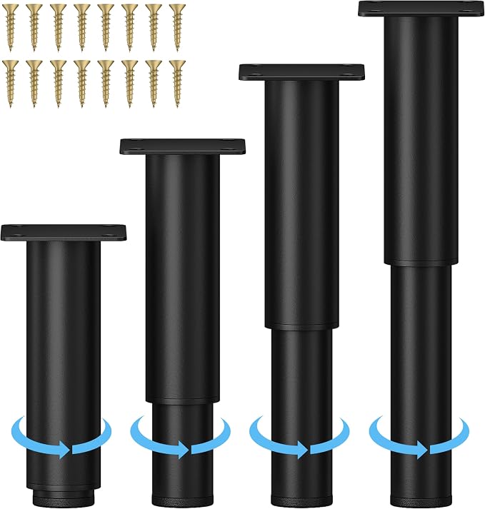 Metal Adjustable Furniture Legs 5.12-9.45 inch, Wlrrcwdttc Sofa Legs Cabinet by Wlrrcwdttc