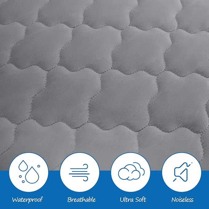 Cot Mattress Pad Protector Waterproof, Quilted Cot Size Mattress Cover 30" X - Image 3