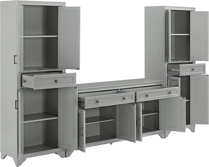 Crosley Furniture Tara 3-Piece Modern Farmhouse Sideboard Buffet Cabinet and - Image 5