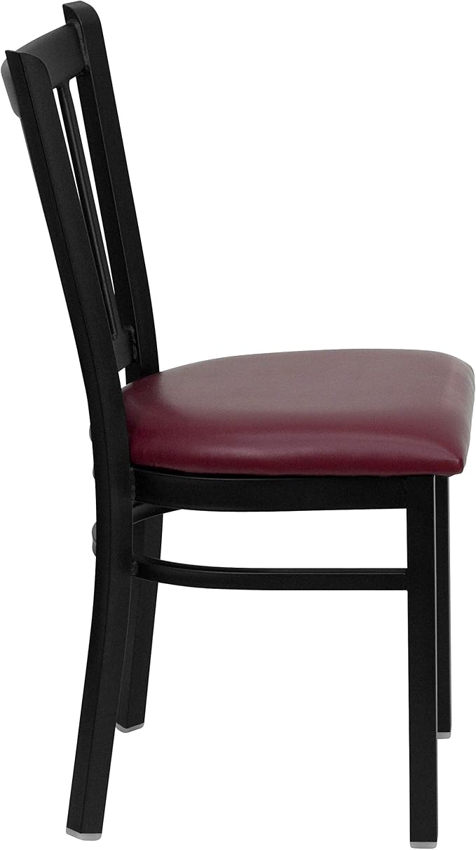 Flash Furniture 2 Pack HERCULES Series Black Vertical Back Metal Restaurant - Image 6