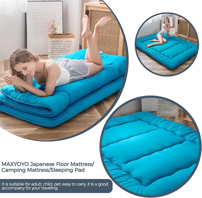 MAXYOYO Japanese Floor Mattress Futon Mattress, Thicken Tatami Mat Sleeping Pad - Image 5