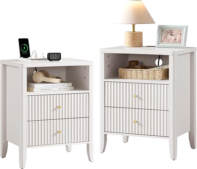 Set of 2 Fluted Nightstands by Fatmok