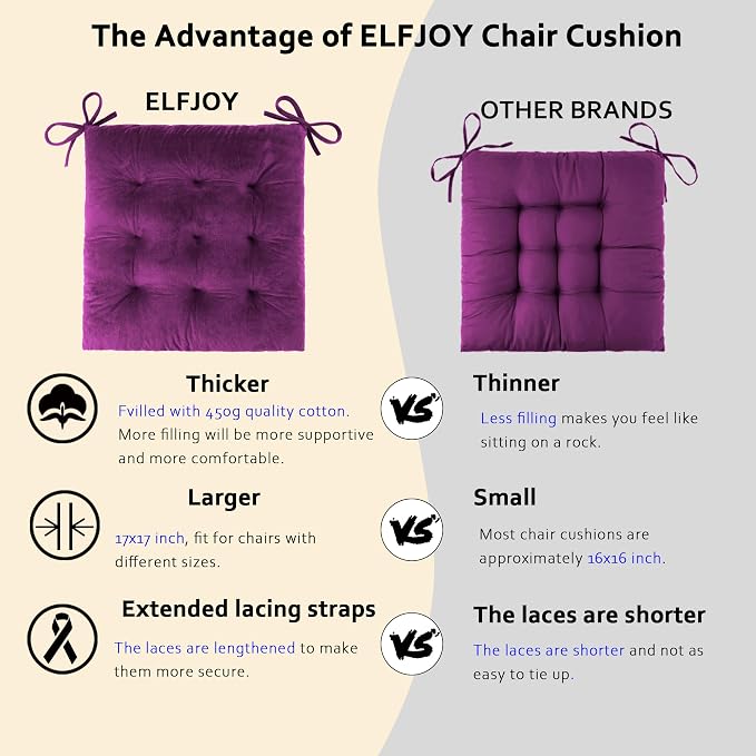 ELFJOY Rocking Chair Cushion Large Rocking Chair Pads - Image 3