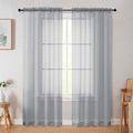 Light Grey Sheer Curtain for Bedroom Living Room 78 Inches Long 2 Panels Set by WelvetBLK