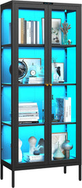 UNICOLY Display Cabinet with Glass Doors, Glass Display Cabinet with 8 Color by For30YearsWehavespecializedinsteelfurniture