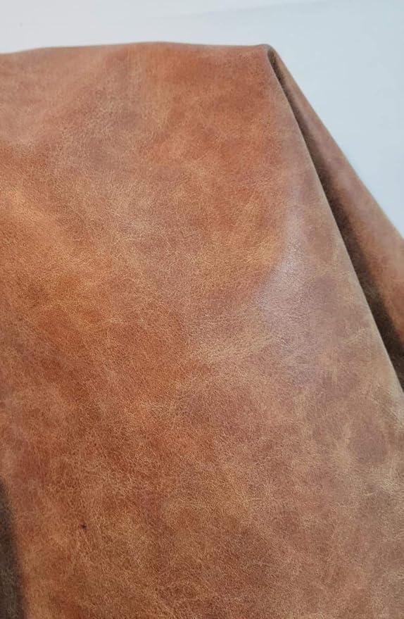 NAT Leathers | Blonde Crazy Horse Soft Faux Vegan Leather PU | 1 Yard Cut by - Image 7
