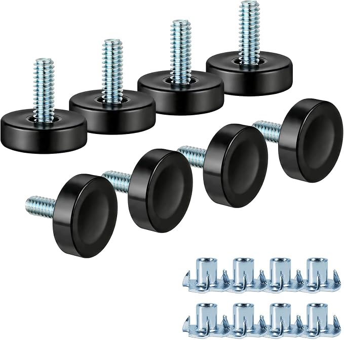 Darcvds 1/4" Thread Furniture Feet Levelers, Leveling Feet Screw on Furniture by Darcvds