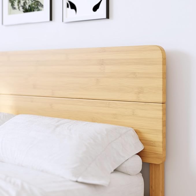 BOSRII 14in High Solid Bamboo Wood Platform King Size Bed Frame - Image 3