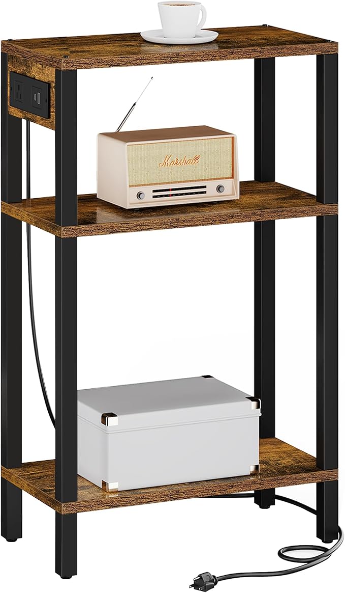 TUTOTAK Narrow Side Table with Charging Station, Small End Table with USB Ports by ChoosetutotakFurnitureBuildYourCozyHome