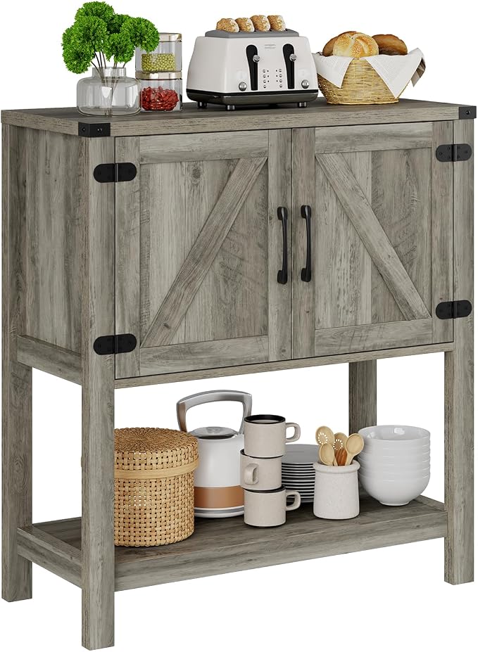 Mufico Console Table with 2-Door Cabinet Coffee Bar Cabinet Sofa Table - Image 8