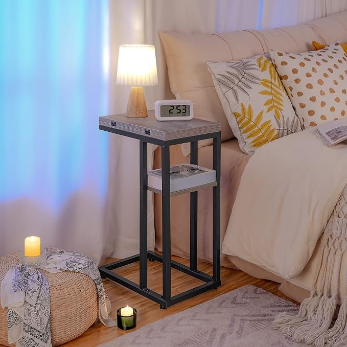 HOOBRO Foldable End Table, C Shaped Side Table - Image 5