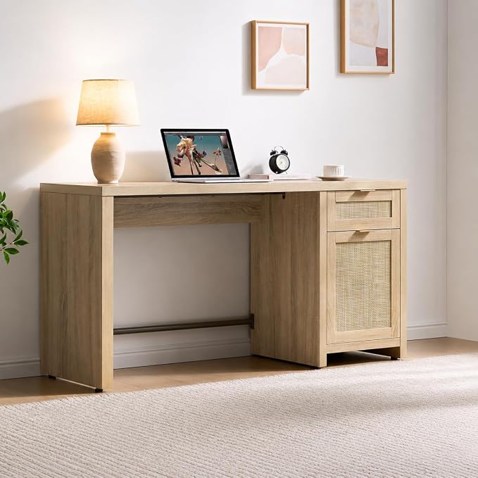 SICOTAS Rattan Home Office Desk - Image 2