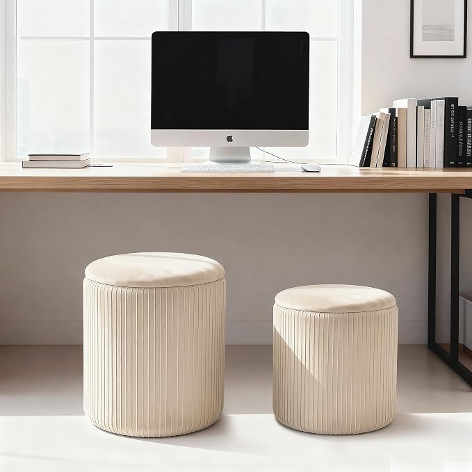 CAROLMADE Set of 2 Round Ottoman - Image 5