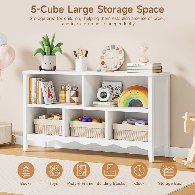 ONBRILL Montessori Shelf, 5 Cube Toy Storage Organizer - Image 4