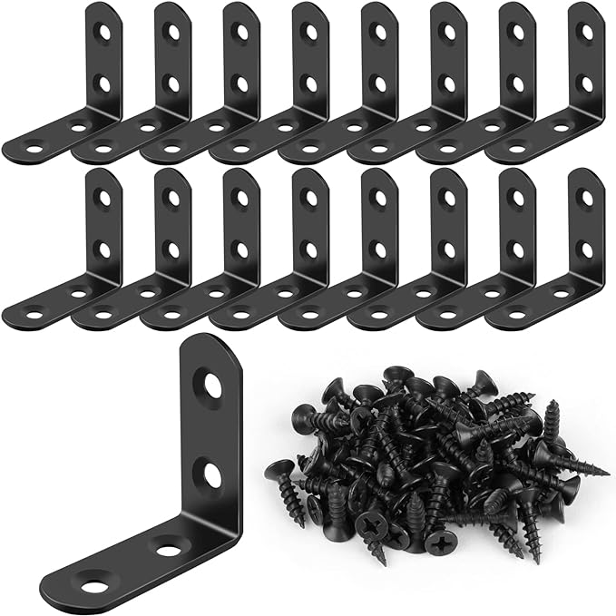 16 Pcs L Bracket Stainless Steel Corner Brace Sets, 90 Degree Right Angle - Image 8