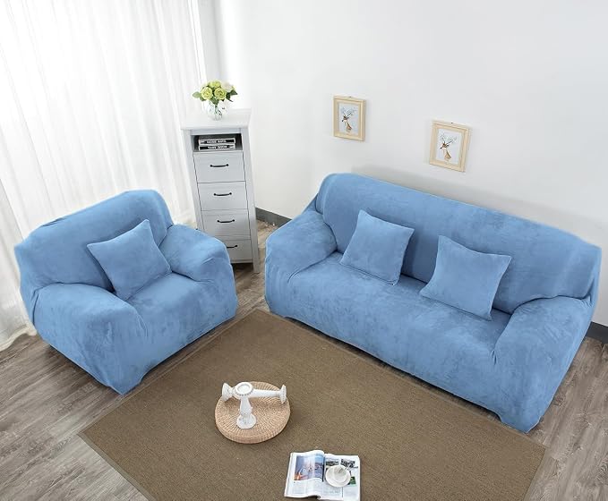 vctops 1-Piece Velvet Plush Stretch Chair Sofa Slipcover Soft Fuzzy Fluffy - Image 3