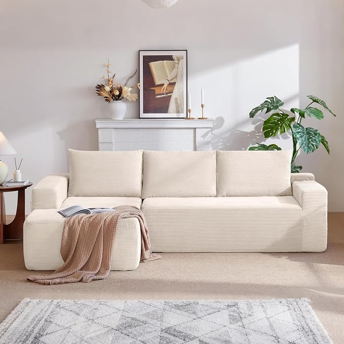 96" Cloud Sectional Couch, Modern Modular Sectional Sofa by HANXIN