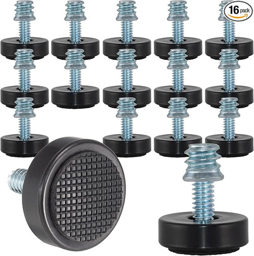 1/4-20 Adjustable Furniture Leveler, 16 Pack Rubber Leveling Feet Screws in by DIYfurniturerepairtools