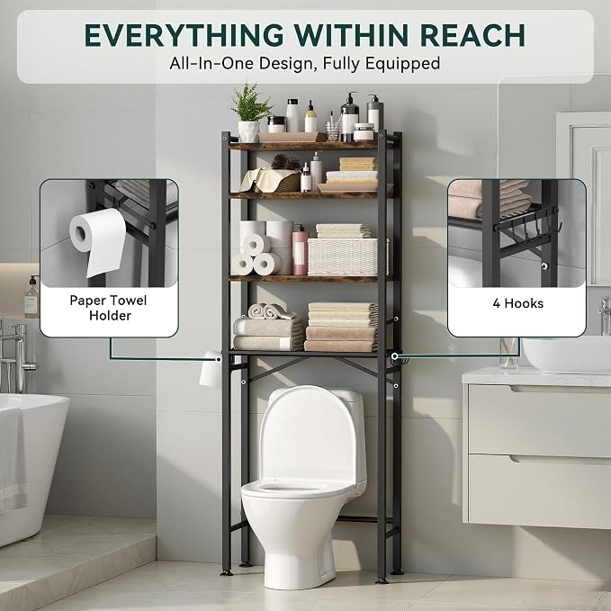 GloTika 4-Tier Over The Toilet Storage - Image 6