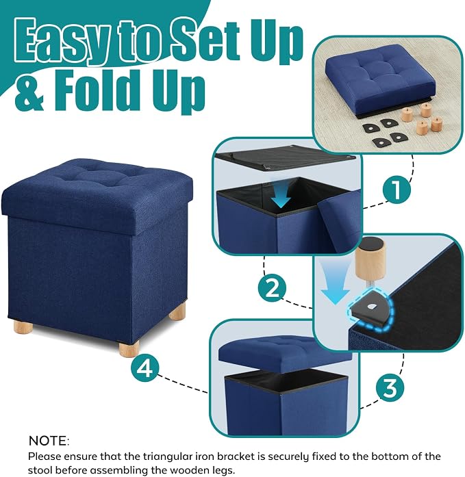 BRIAN & DANY Ottoman with Storage, Square Storage Ottoman - Image 5