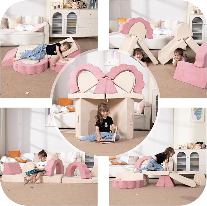 LOAOL Kids Couch 10PCS, Modular Kids Play Couch, Imaginative Convertible Play - Image 5