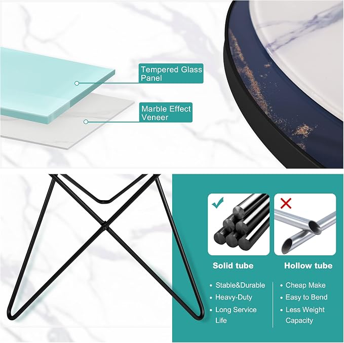 HLR Modern Round Side Table, End Table - Image 7