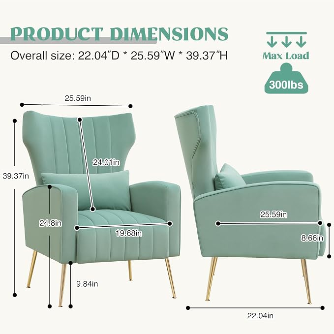 Modern Accent Chair Upholstered Living Room Chair, High Back Arm Chair - Image 2