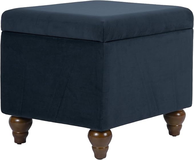 Homepop Home Decor | Upholstered Medium Rectangular Storage Ottoman | Hinged - Image 9