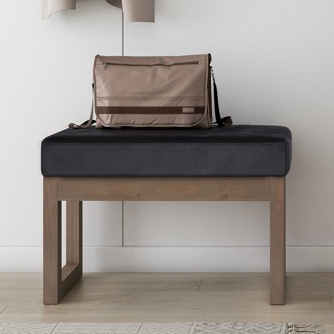 SIMPLIHOME Milltown Small Ottoman Bench - Image 4