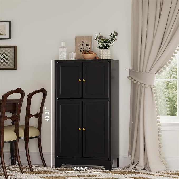 YAUWOH Bathroom Floor Cabinet, Metal Storage Cabinet - Image 5