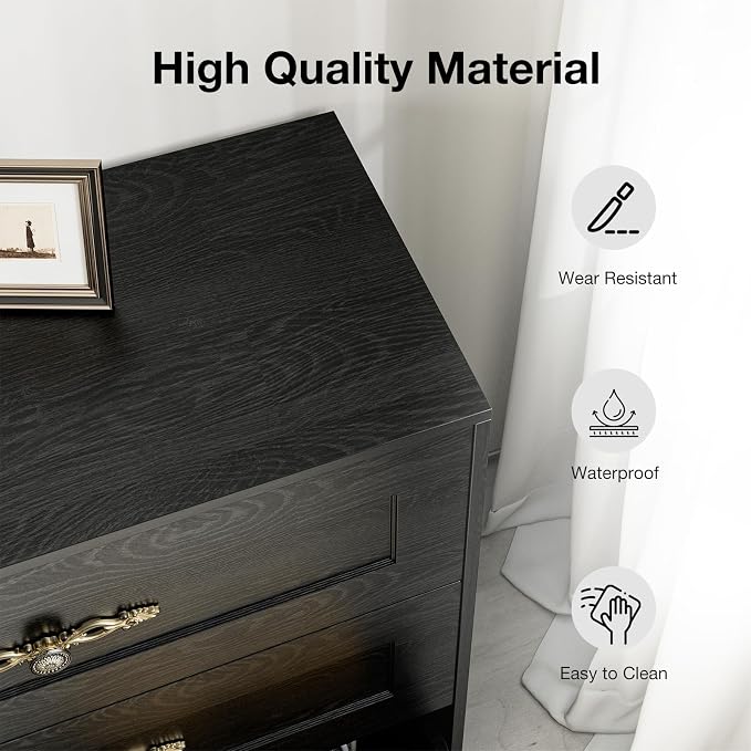 Wooden Dresser with 3 Large Drawers, Modular Media Console Storage Chest of - Image 7