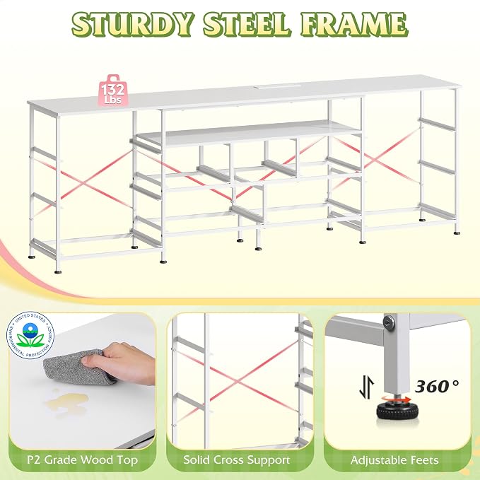 WLIVE 75.5" TV Stand for 65, 85 Inch TV, Dresser for Bedroom - Image 9