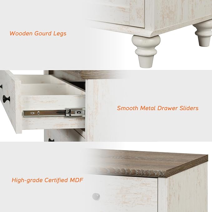 WAMPAT Farmhouse Nightstand - Image 5
