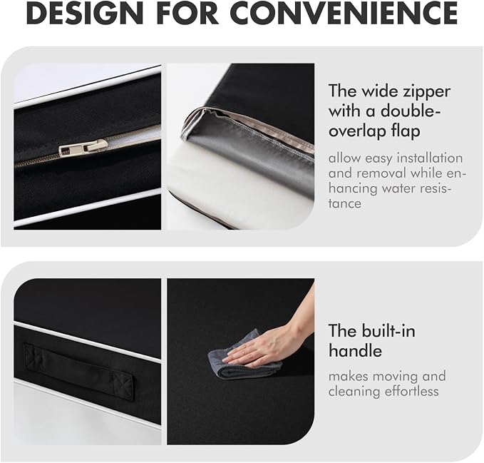 MIULEE Black Outdoor Seat Cushion 24x24 Inch Waterproof & 3 Year Fade Resistant - Image 7