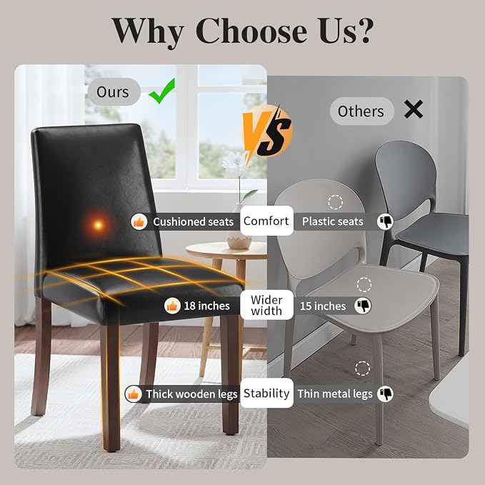 Dining Chairs Set of 2, Modern Dining Room Chairs - Image 5