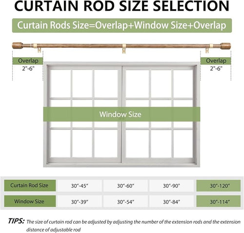 5/8” Diameter Curtain Rods 30-120 Inch, - Image 2