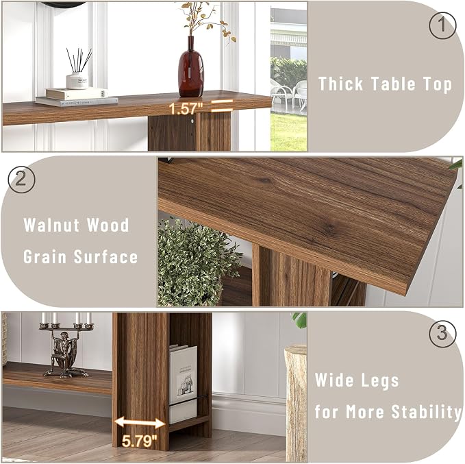 FOLUBAN Entryway Table, Modern Wood Console Table - Image 6