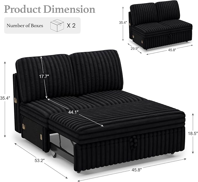 Belffin Corduroy Sleeper Sofa - Image 2