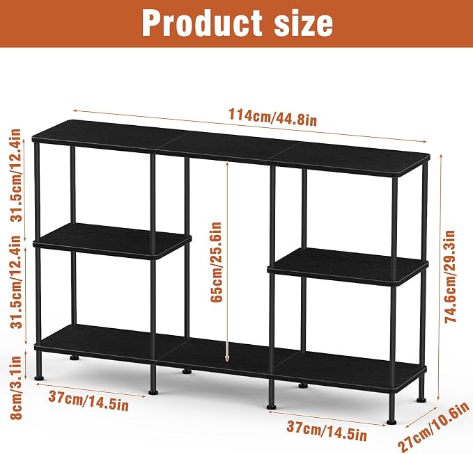 ETELI Tall Black TV Stand with Storage Small Entertainment Center - Image 2