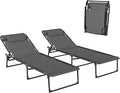 Outsunny Folding Chaise Lounge Chair Set of 2, Patio Sun Tanning Chair by Outsunny