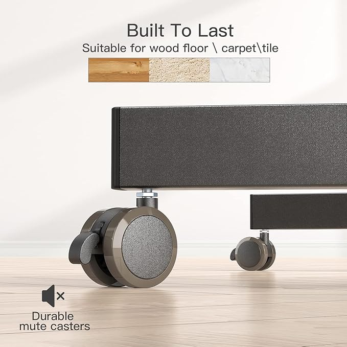 Perlegear Rolling TV Stand, Mobile TV Stand on Wheels - Image 6