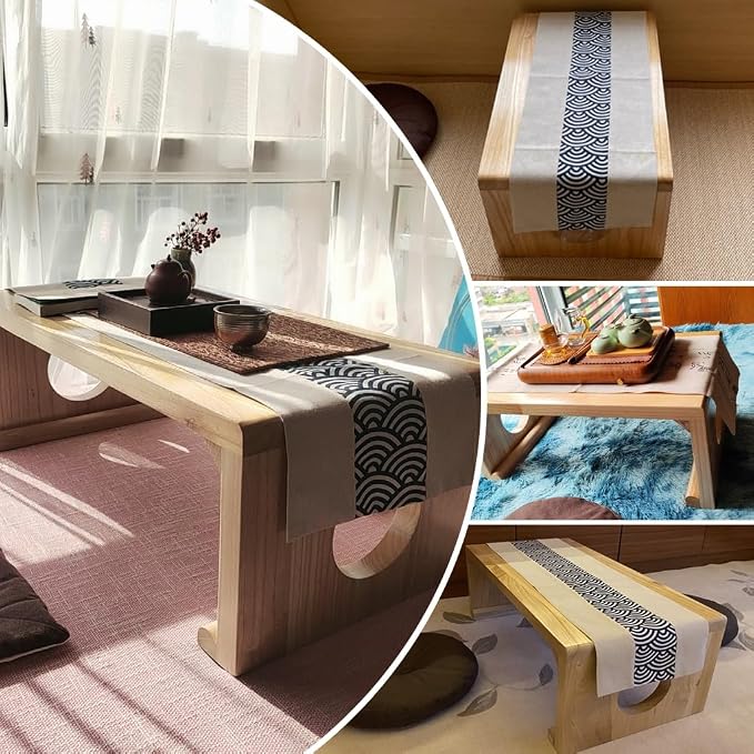 Japanese Floor Table, Vintage Low Rectangular Tea Table, Tatami Accent Furniture - Image 4