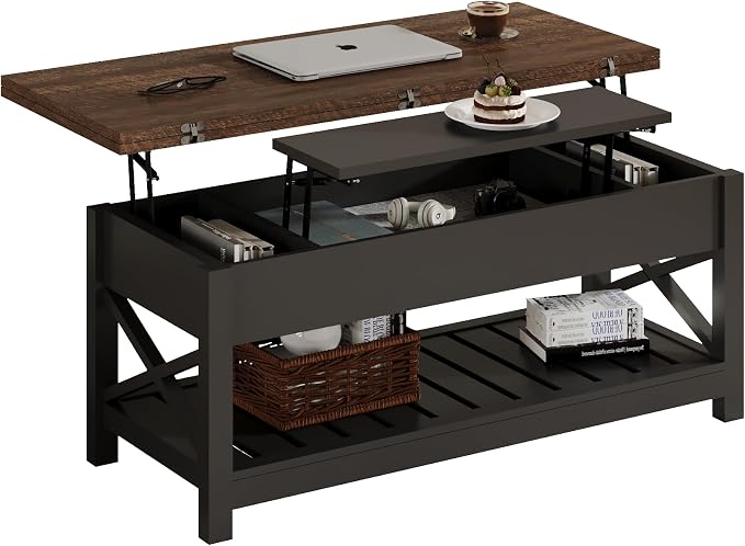 ChooChoo Coffee Table Lift Top, Coffee Table Converts to Dining Table - Image 3