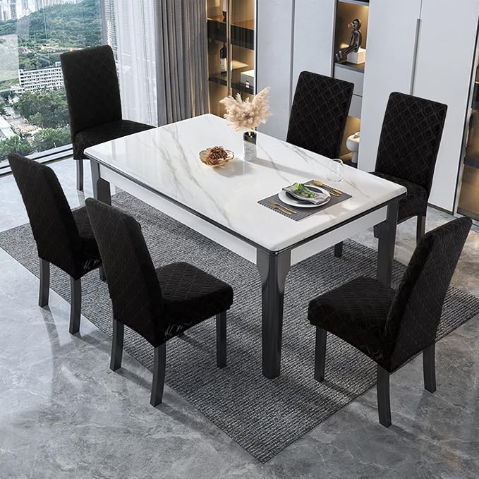 Genina Waterproof Chair Covers for Dining Room, Stretch Jacquard Dining Chair - Image 6